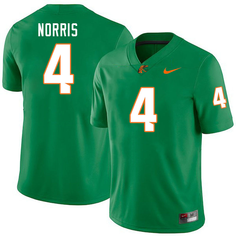 Florida A&M Rattlers #4 Brian Norris College Football Jerseys,Uniforms-Green